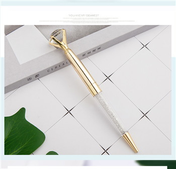 Metal Ballpoint Pen - Crystal Diamond Top