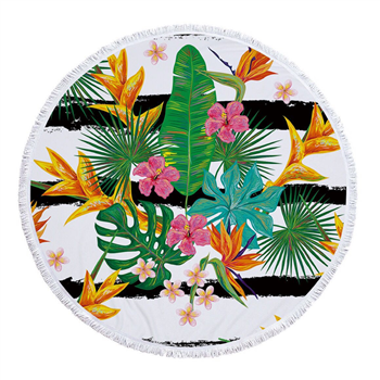Round Microfiber Terry Beach Towel 