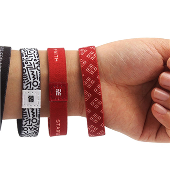1/2" Sublimated Elastic Event Wristband W/ Customizable Woven Label