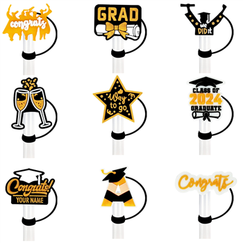 Customizable 2D Straw Topper